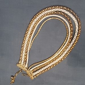 Vintage white and gold tone necklace